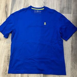 Psycho Bunny Short Sleeve Crew Tee in Royal Blue with Yellow Logo
